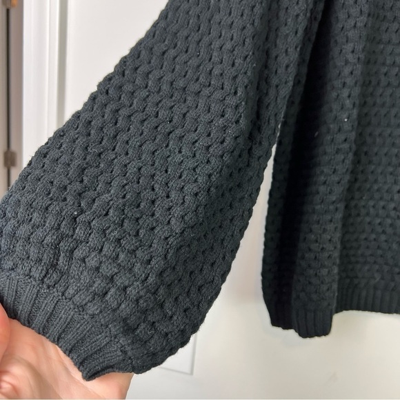 14th & Union black crochet crewneck sweater womens size medium - Picture 4 of 10